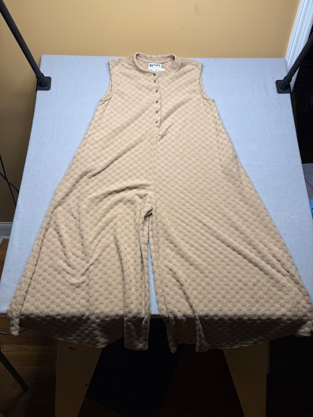 Bucket Sleeveless Wide Leg Jumpsuit Regular M Beige Casual